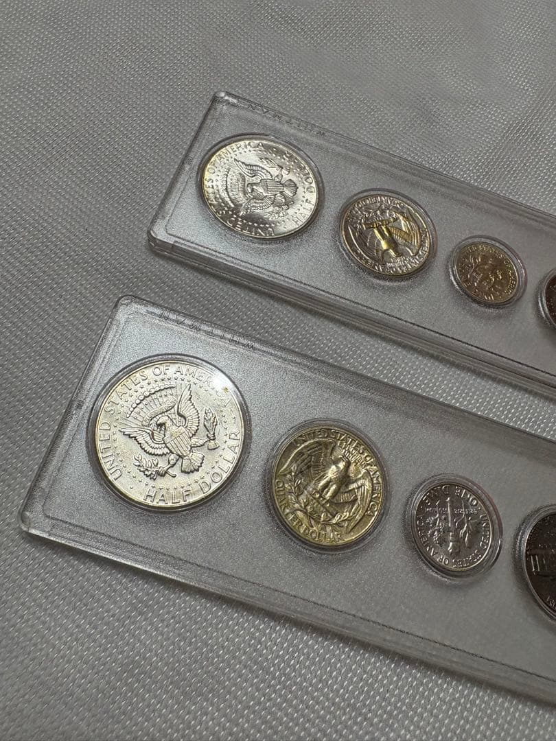 アメリカ　ピースダラー銀貨 ケネディハーフダラー銀貨他 旧硬貨6枚セット 2点