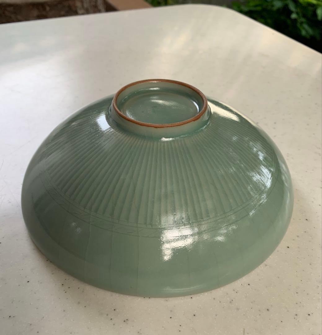 希少　三和高麗焼　青磁　象嵌雲鶴文　鉢　菓子鉢　戦前