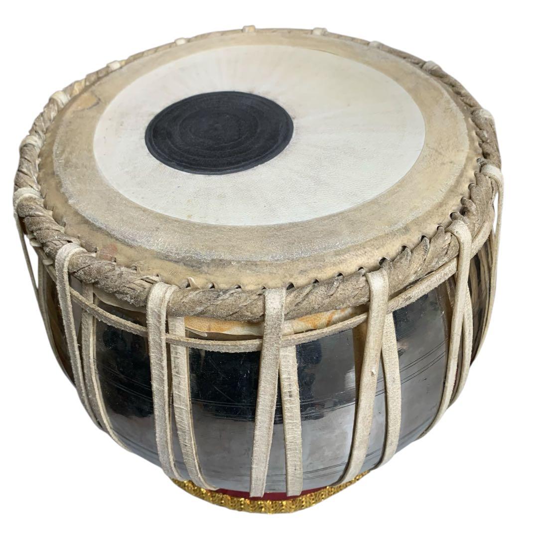 【希少】インド打楽器 タブラ&バヤンセット 台座付き