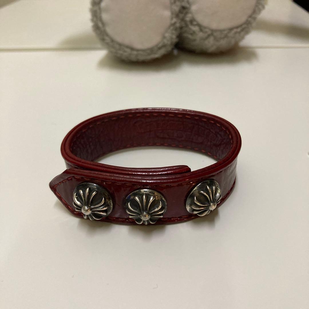 クロムハーツエナメルレザーブレスレット