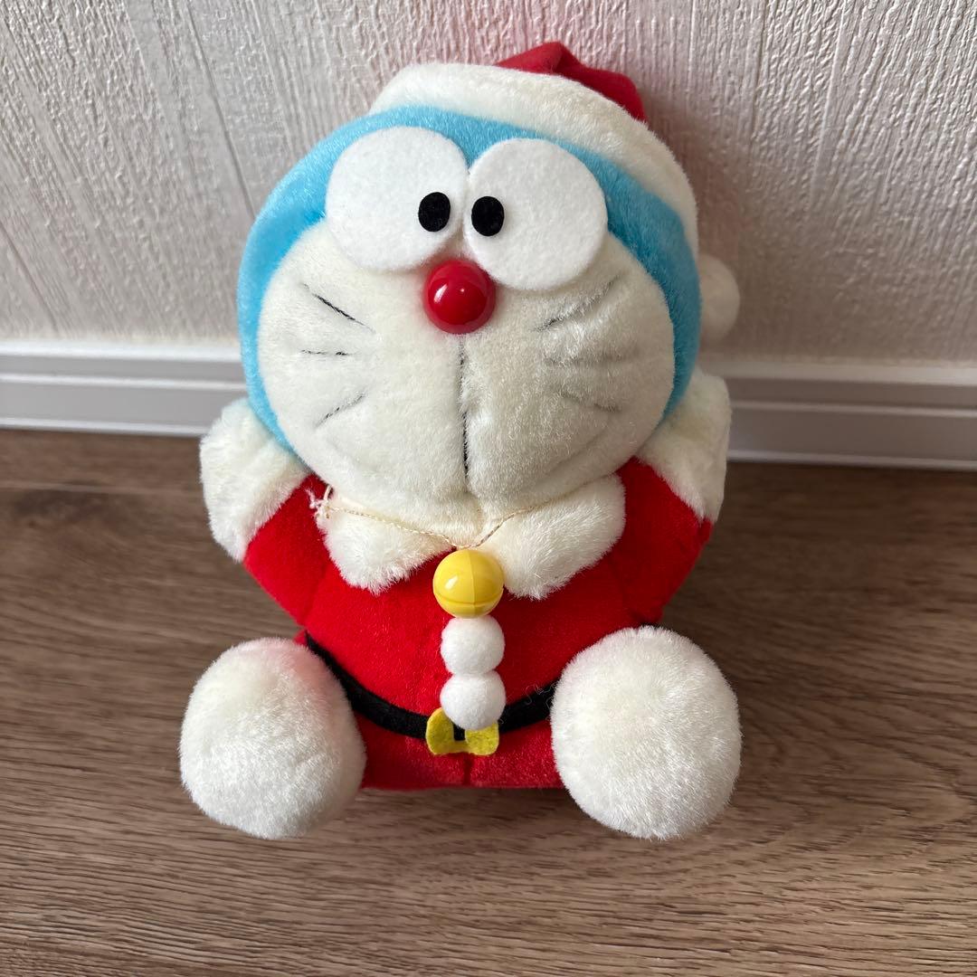 ドラえもん サンタ ぬいぐるみ ブルブル 青① 難アリ 新品未使用タグ付き