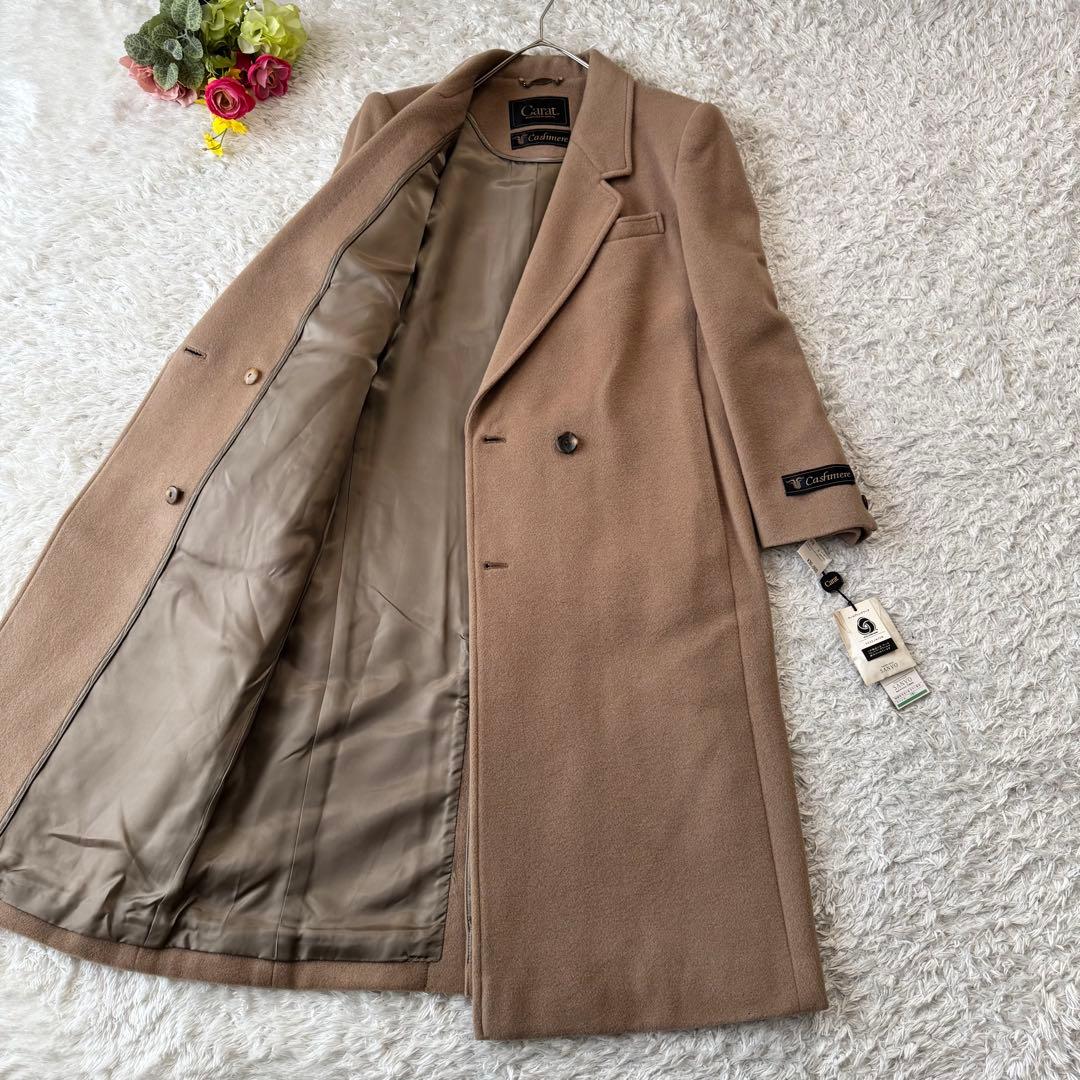 未使用 カシミヤ ロングコート チェスターコート ダブル アウター タグ付 9号