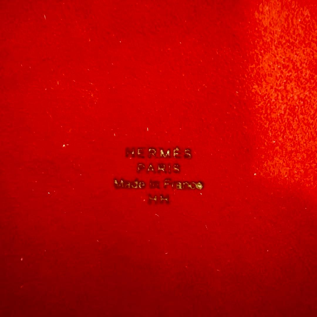 HERMES Sellierセリエ 赤 トレイ 小物入れ 灰皿 陶器 箱　即決◎