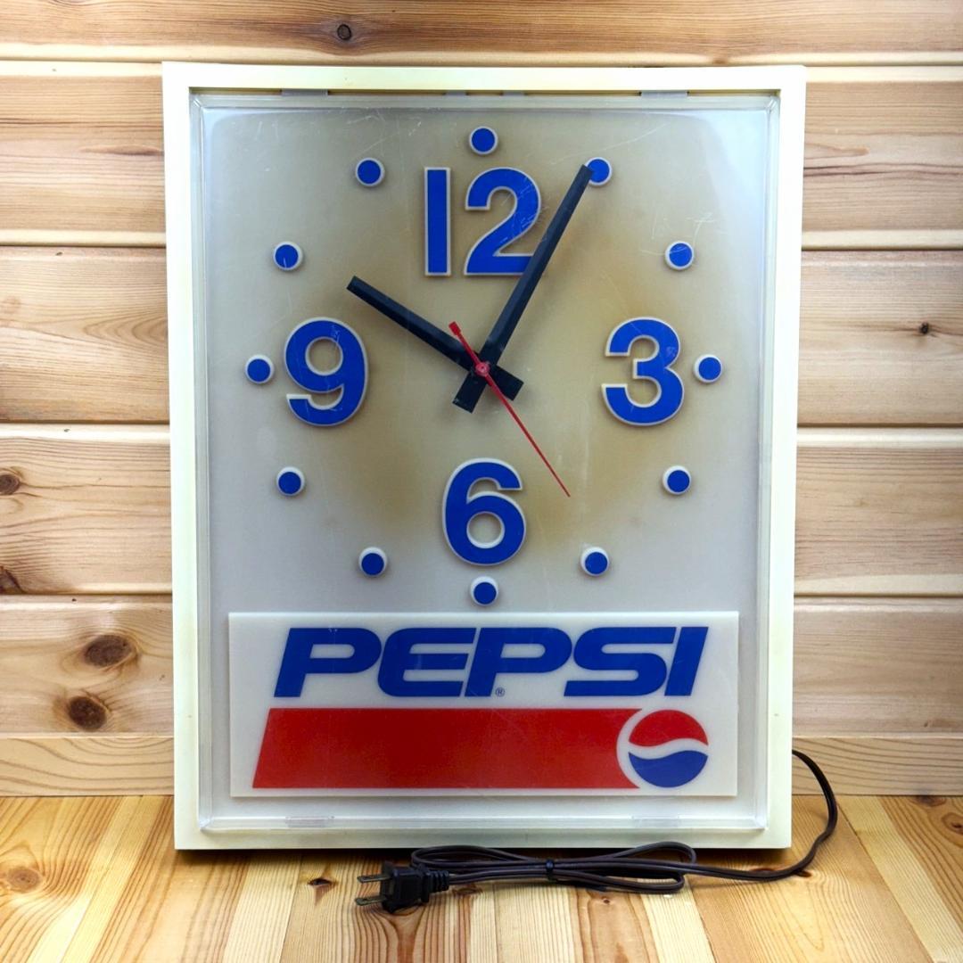 ペプシ 壁掛け時計 pepsi ビンテージ ライト アンティーク レトロ