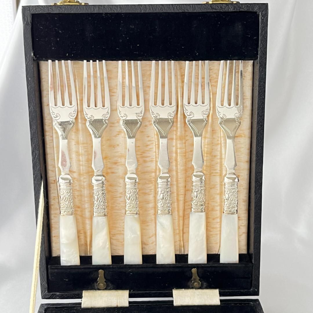 【Harrison Fisher】【白蝶貝】デザートセット ナイフ/フォーク