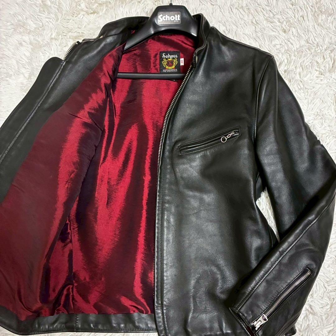 極美品/ハンガー付　Schott 641XX ライダースジャケット カウレザー