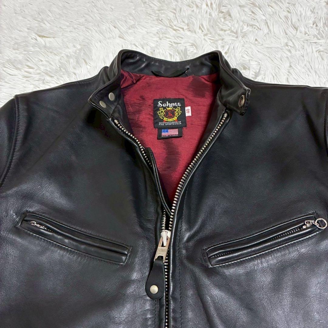 極美品/ハンガー付　Schott 641XX ライダースジャケット カウレザー