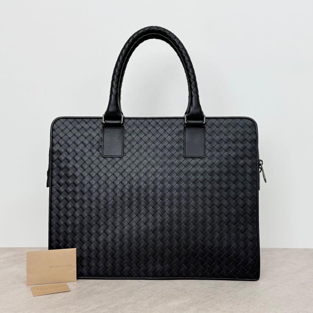 極美品 BOTTEGA VENETA ビジネスバッグ イントレチャート ブラック