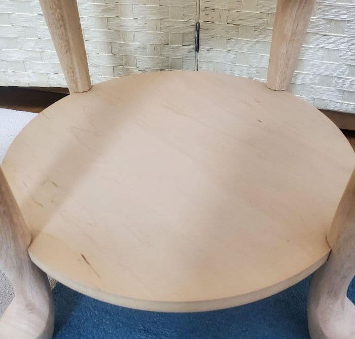 トールペイント# 白木# ラウンドエンドテーブル#未使用#