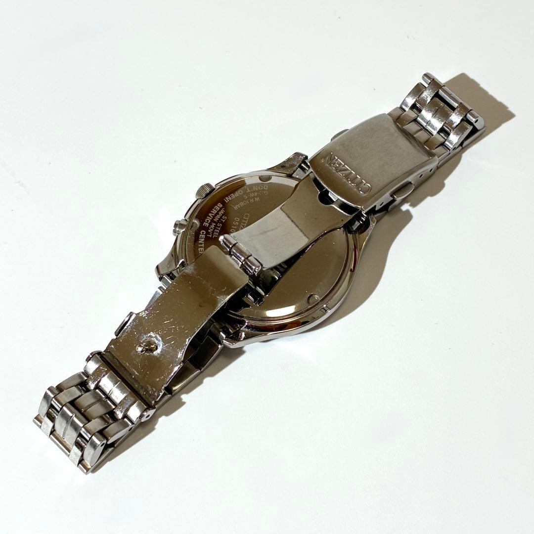 美品★ CITIZEN ECO-DRIVE ソーラー電波 腕時計 黒文字盤