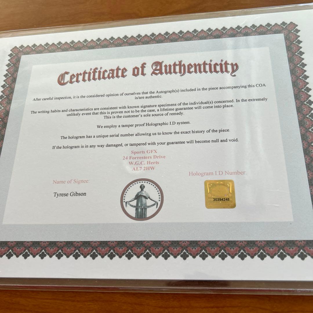 ワイルドスピード　タイリース　ギブソン　直筆サイン入りフォト