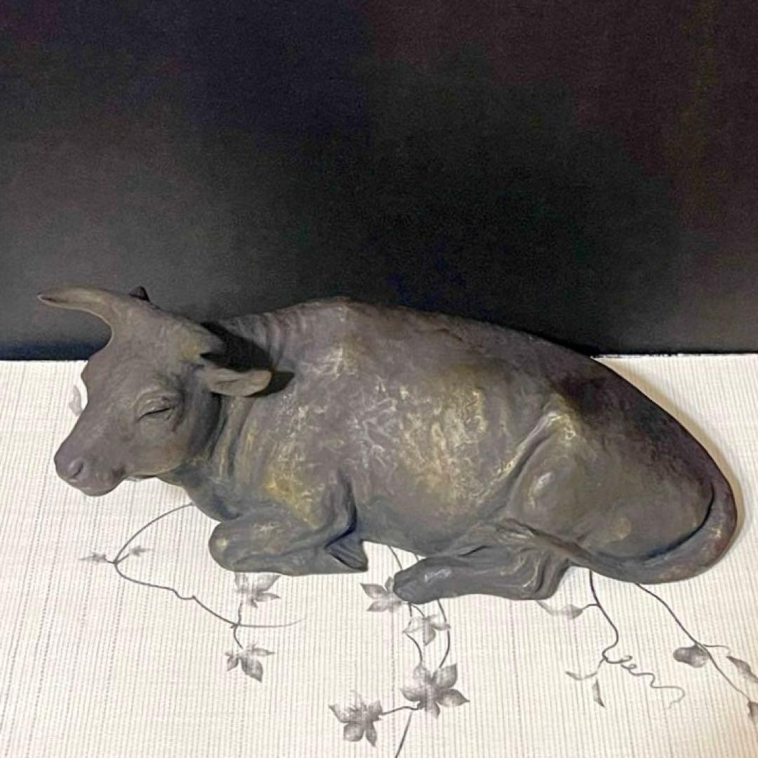 アンティーク　古銅製　牛の置物