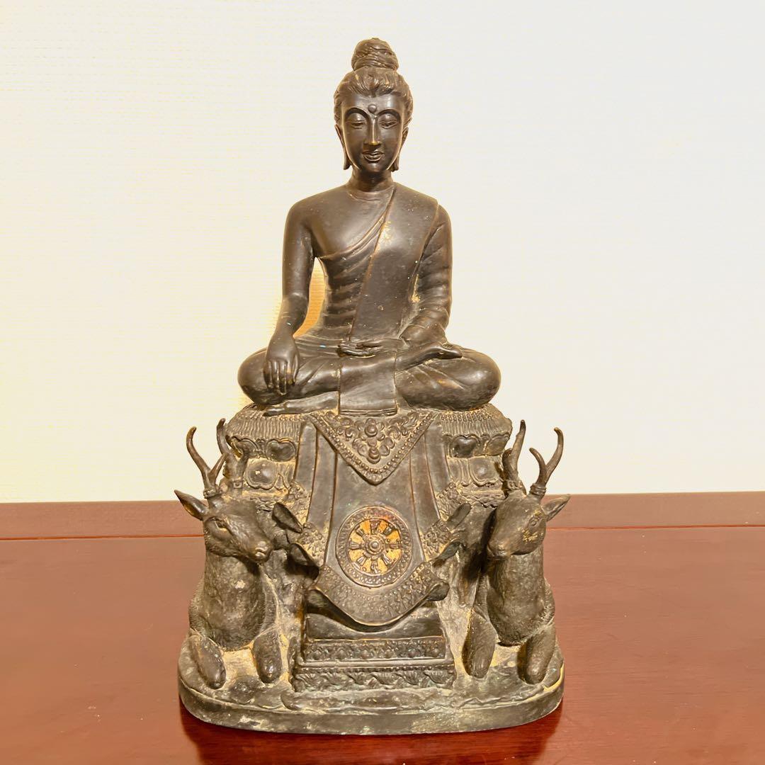 金属製仏像 鹿彫刻