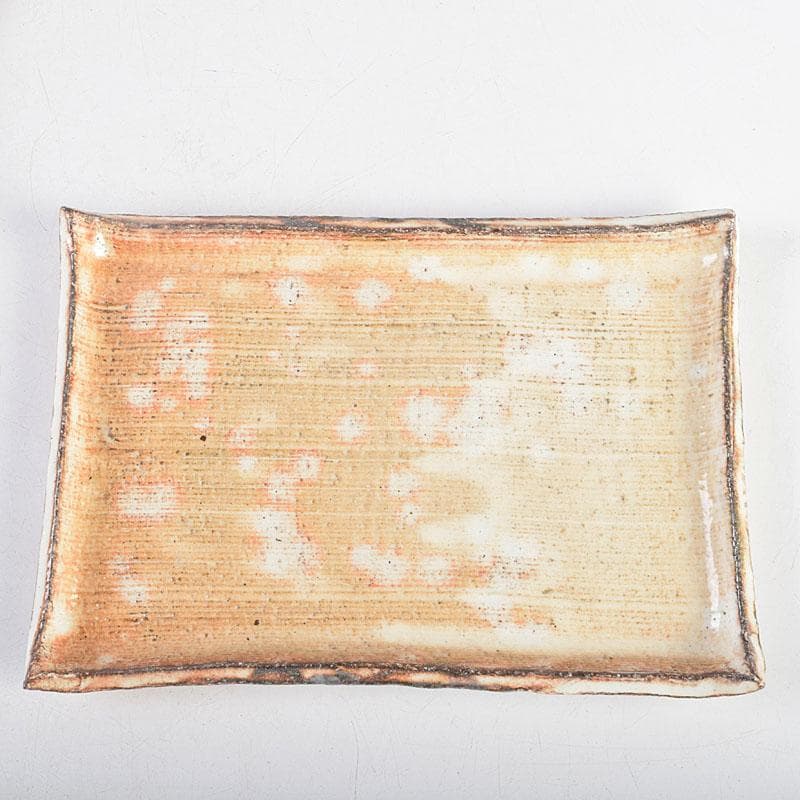 和食器　茶懐石　熊本喜一作　粉引　陶皿　銘々皿　五客　共箱　V　8917