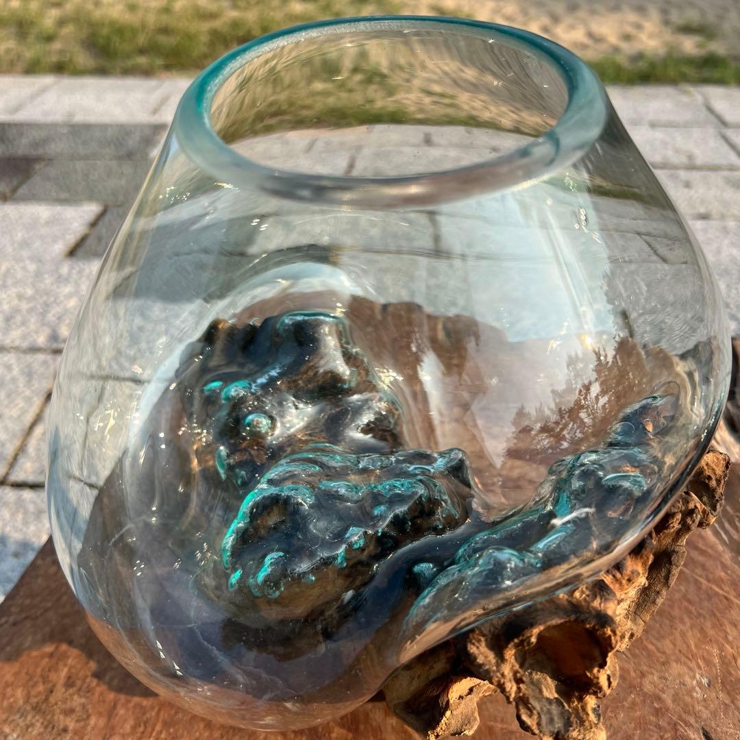 流木ガラスオブジェ特大H 花瓶 金魚鉢 テラリウム フラワーポット 水槽 アート