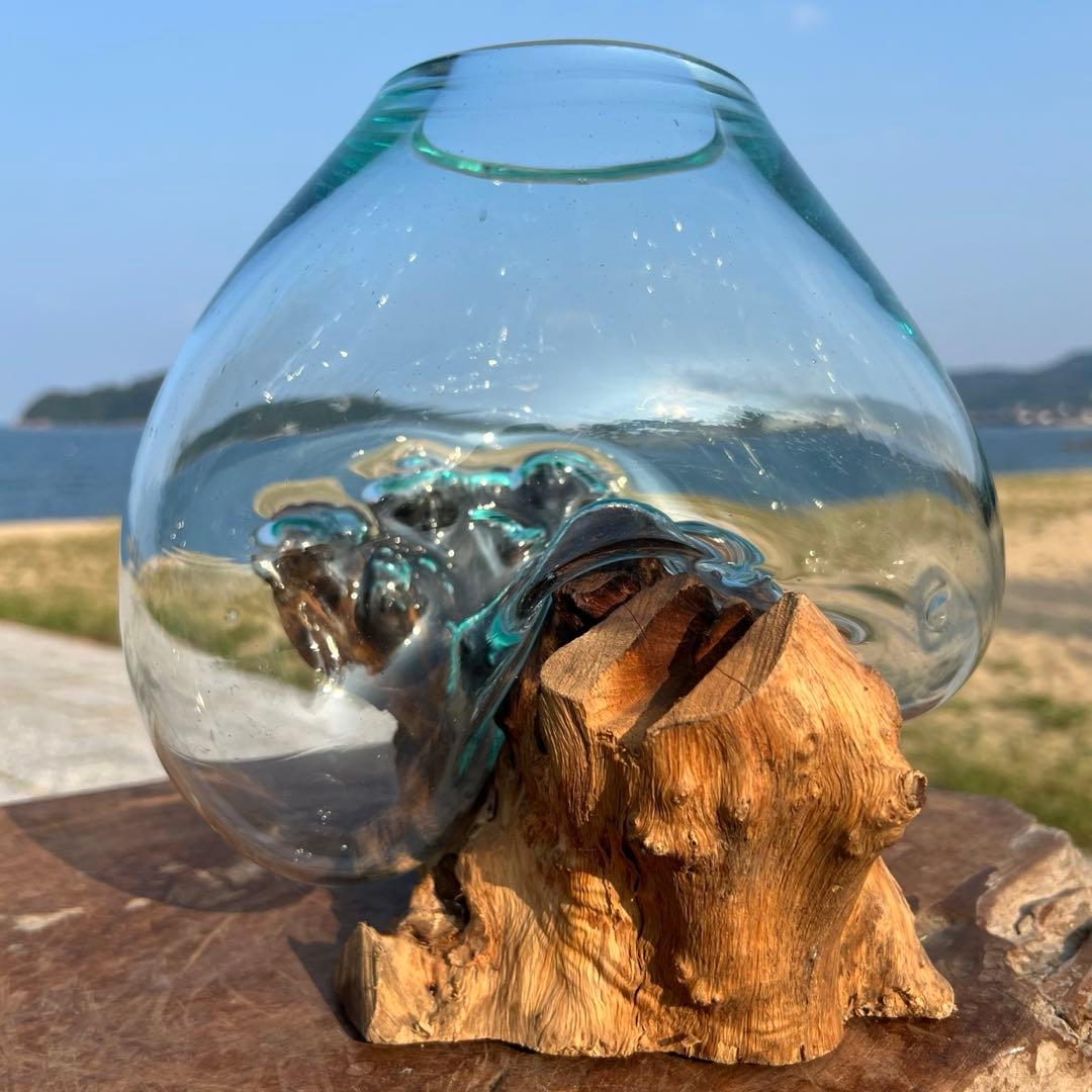 流木ガラスオブジェ特大H 花瓶 金魚鉢 テラリウム フラワーポット 水槽 アート