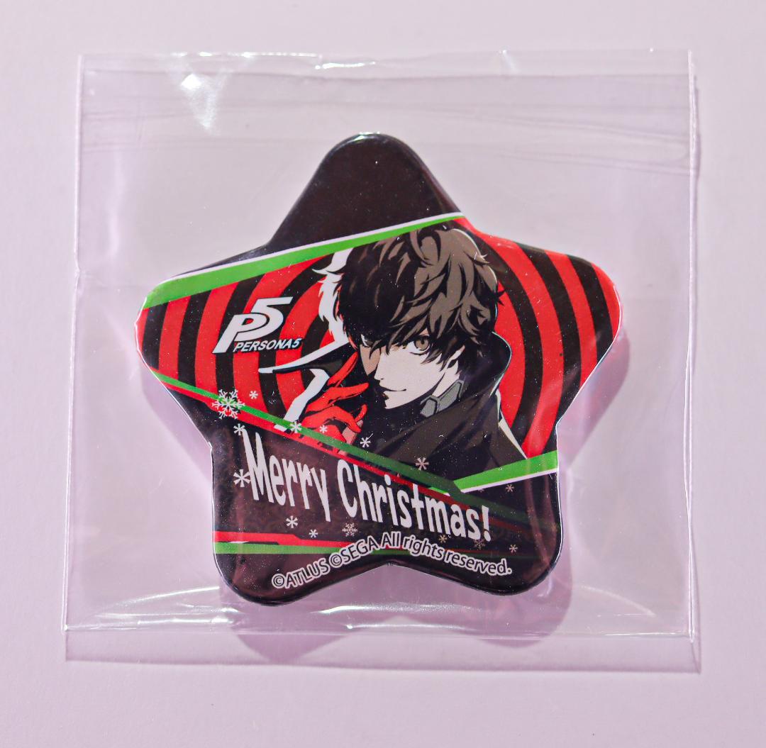 ペルソナ５　主人公　クリスマス　スター缶バッチ