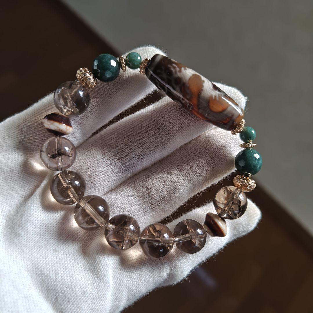 専用です♡新作♡レアカラー宝珠双皇帝龍天珠、アイリススモーキー、グアテマラ産翡翠