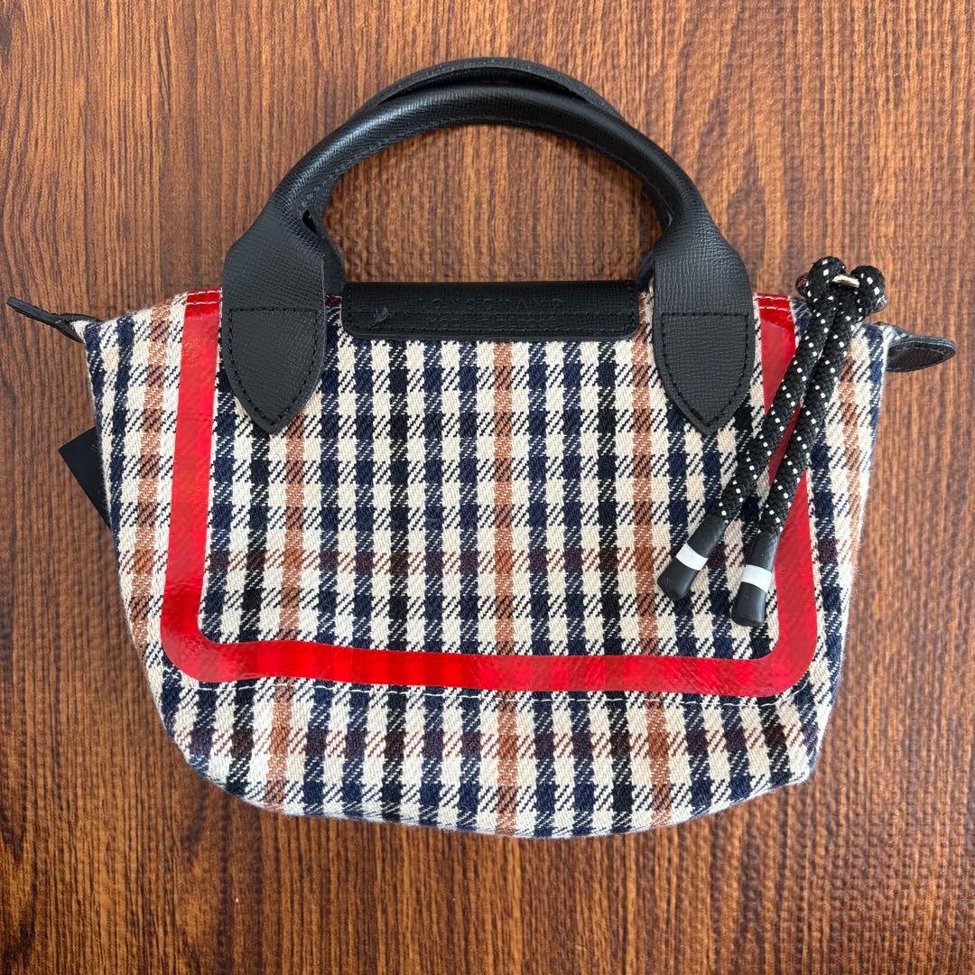 Longchamp ハンドバッグ　ショルダーバッグ　千鳥格子　マルチカラー　XS