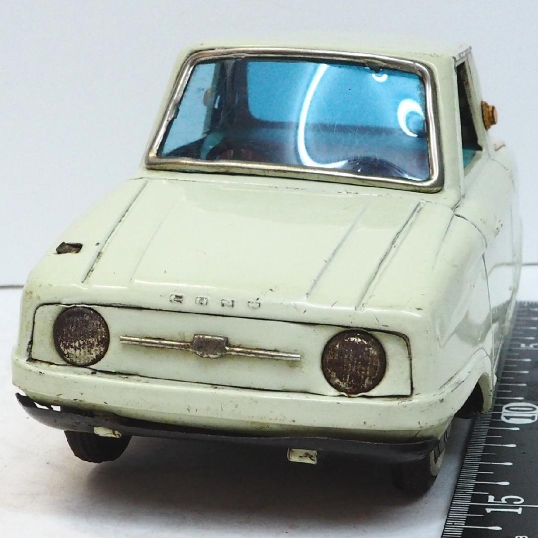 萬代屋【愛知機械工業コニー グッピー薄黄緑 ミラー欠】ブリキtin car 箱無