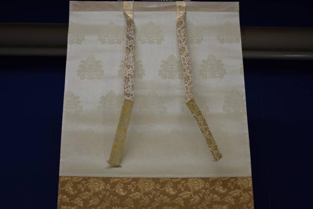 真作/麦秋/山水釣人図/布袋屋掛軸HI-184