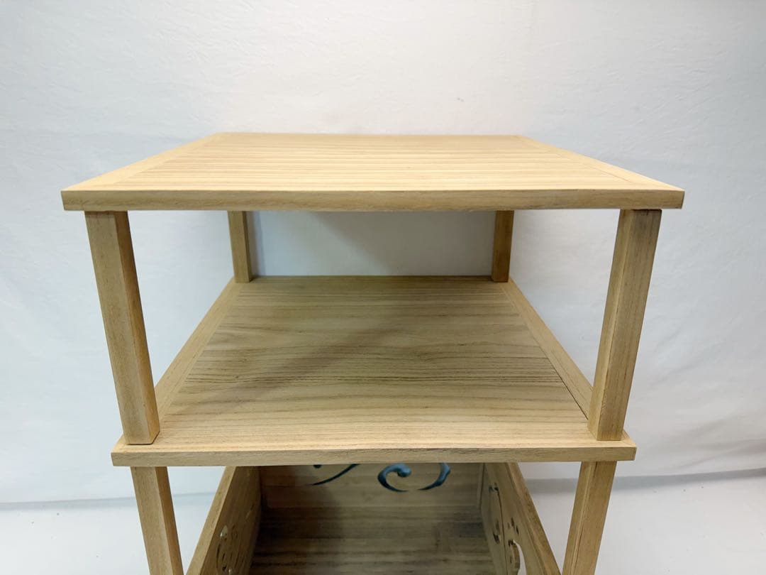 茶道具 淡々斎好 荒磯棚 桐木地 四本柱 波頭透し 組立式 元箱