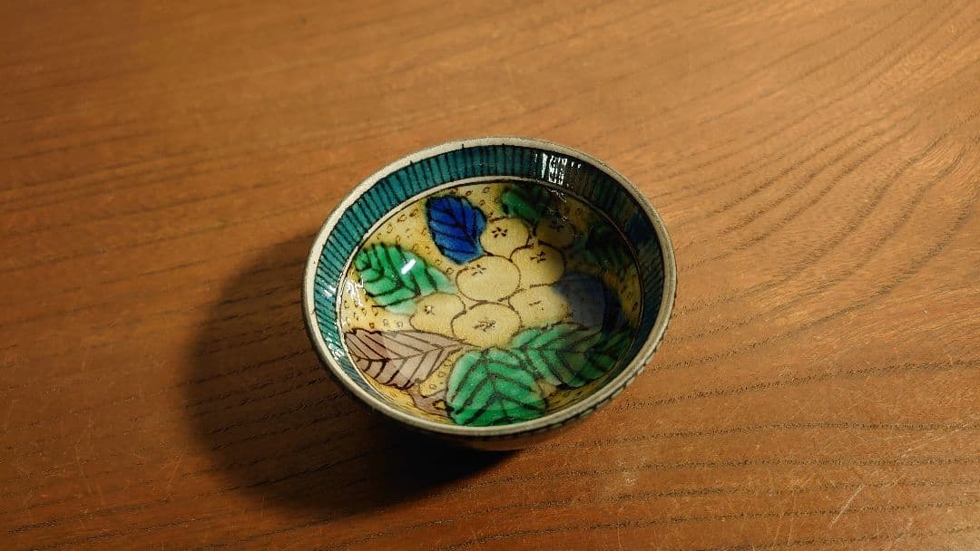 九谷焼　青九谷　青手　吉田屋窯　松山窯　宮本窯　アンティーク九谷　江戸期　１客