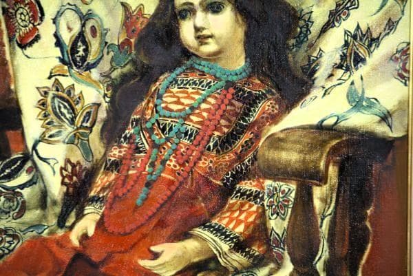 栄永大治良　タイトル「トルコの人形」　油彩　１０号　額装