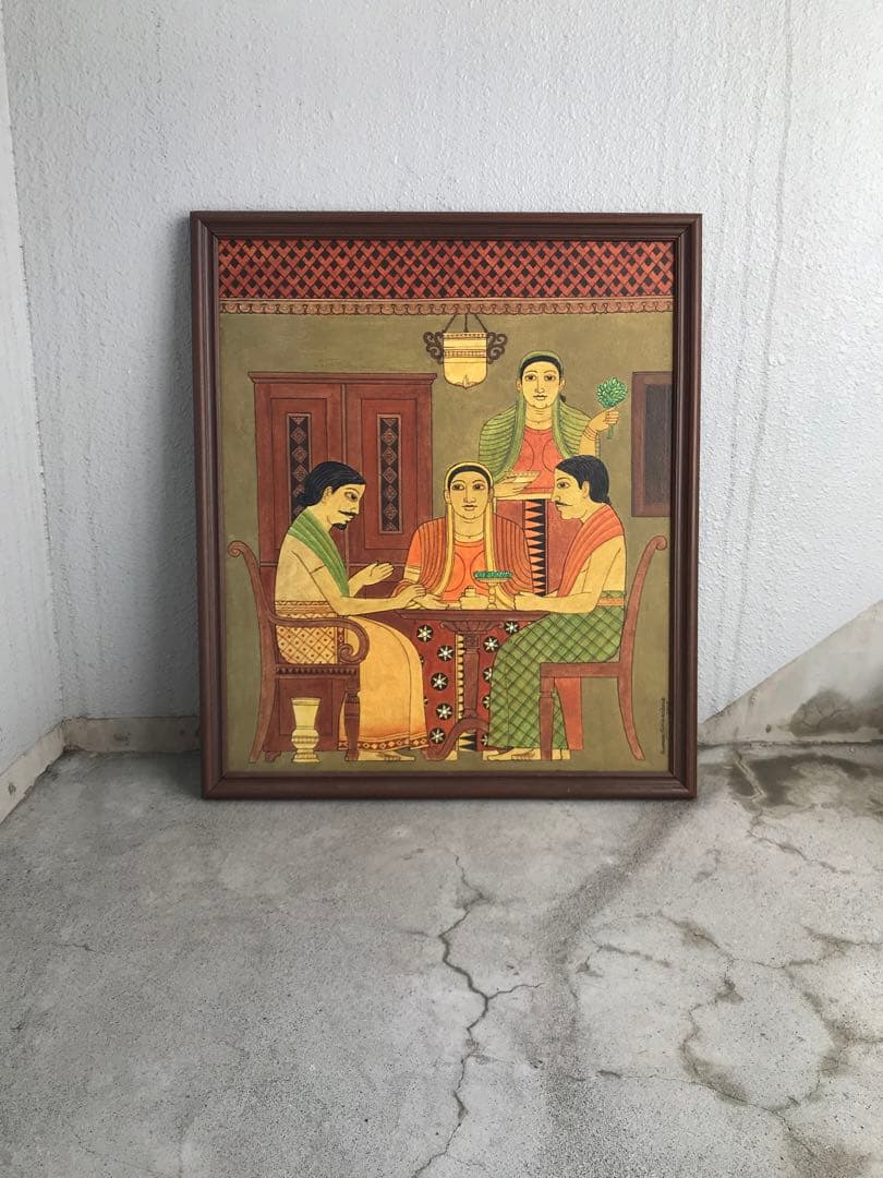 即日発送　建築家ジェフリーバワのホテル内で購入したスリランカアーティスト肉筆油絵