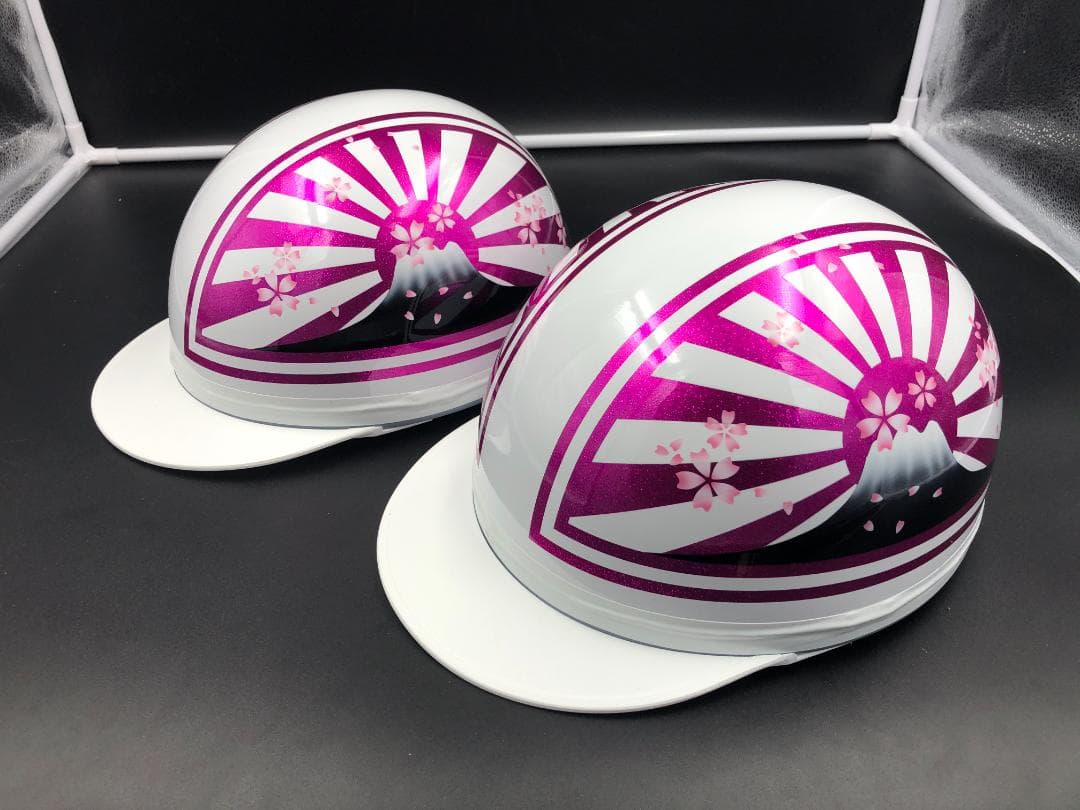 コルク半　カスタム　富士日章　マジック　ホワイトピンクラメ　桜　セット