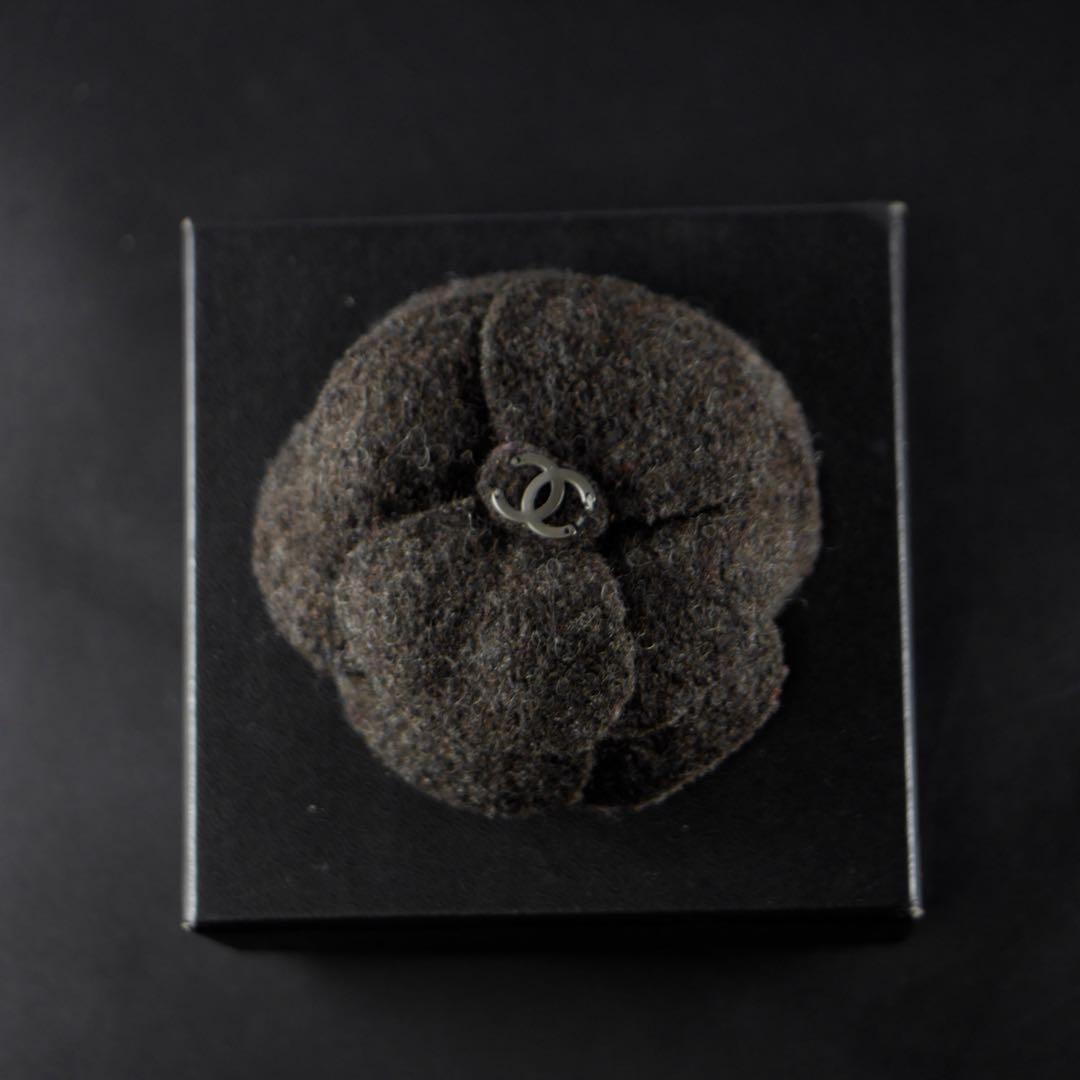 ヴィンテージCHANEL ブラウン　カメリア　コサージュ