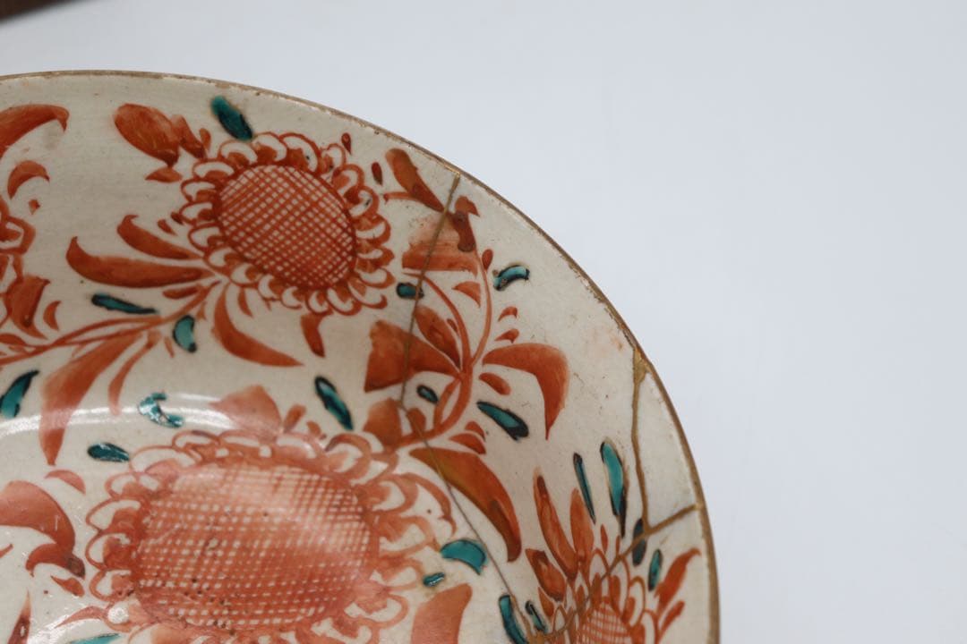 中国　明時代　紅釉大鉢　木箱入　送料込み0521