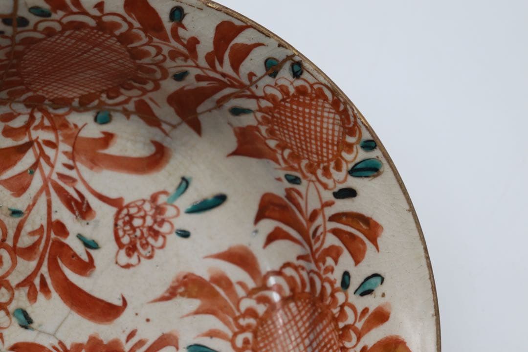 中国　明時代　紅釉大鉢　木箱入　送料込み0521