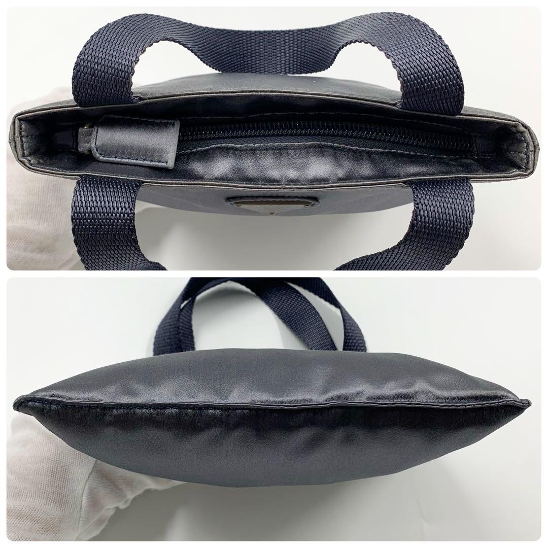 【✨極美品✨】プラダ ミニハンドバッグ 三角ロゴ ナイロン メタリックブルー