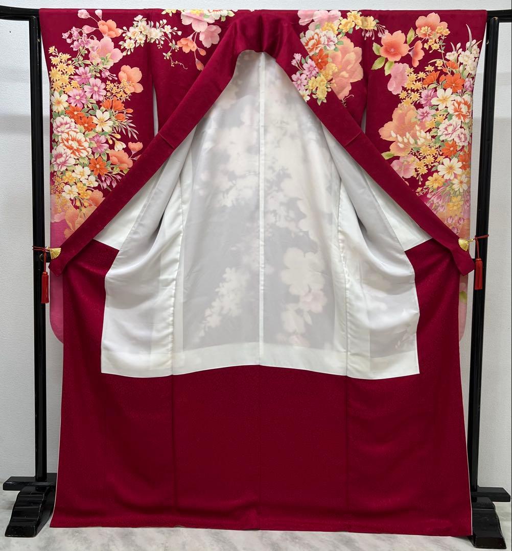 振り袖　フルセット　長襦袢付　金彩加工　刺繍　結婚式　長尺袋帯　成人式　716