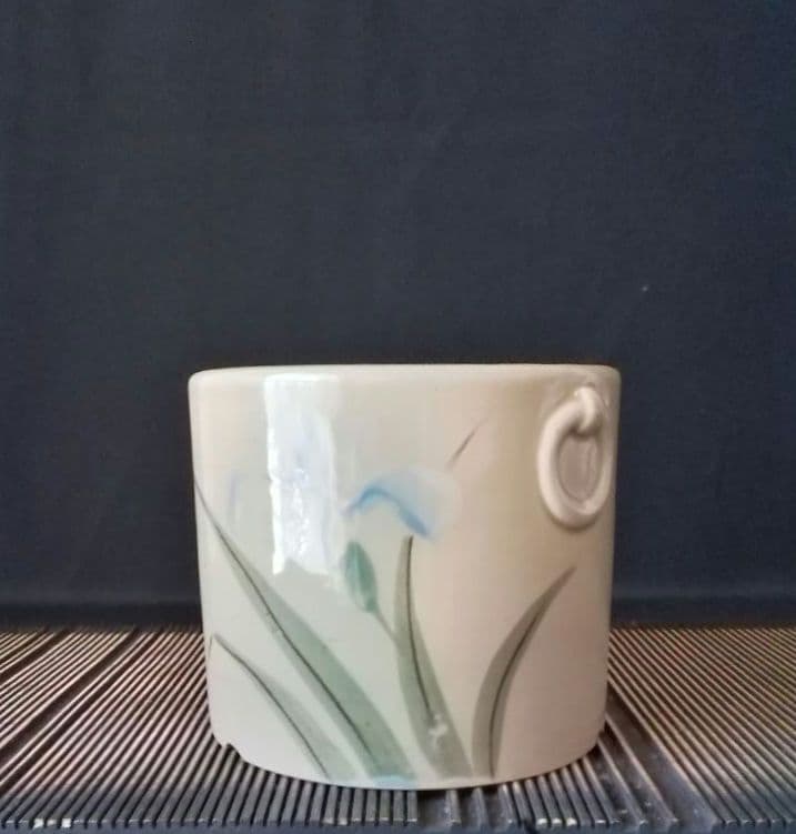 逸品　手焙　手焙り　茶道具　茶席　陶磁器　燕子花図　手描き　和骨董　アンティーク