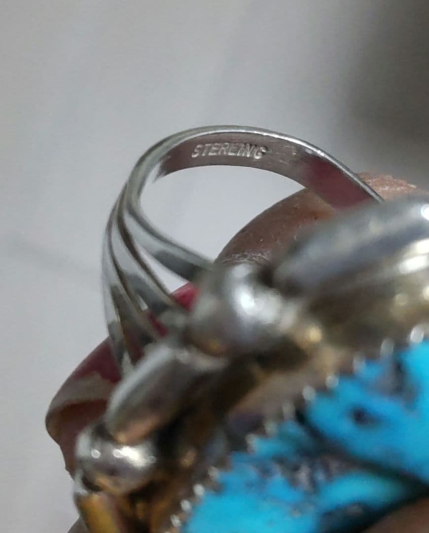 ビンテージ　トルコ石　 スターリングシルバー　指輪　13号