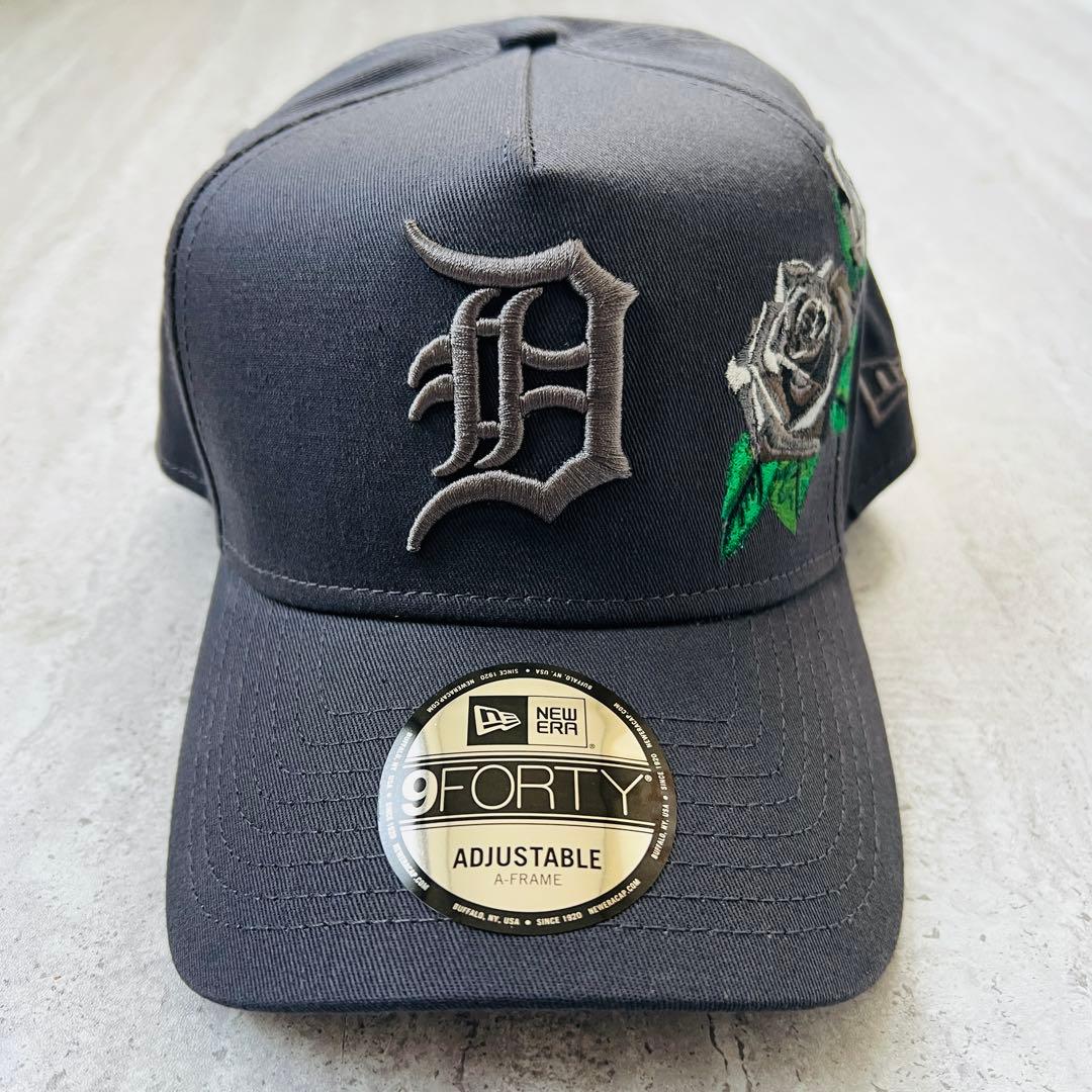海外限定！ ニューラ デトロイトタイガース Detroit ダークグレー 薔薇