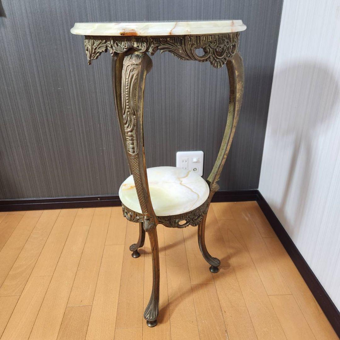 アンティーク家具 大理石 2段 サイドテーブル