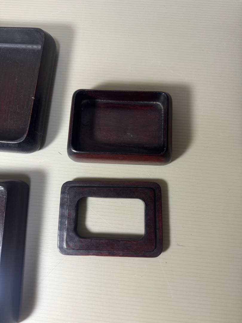 2100  唐木　煎茶盆1客　木箱3客　時代物