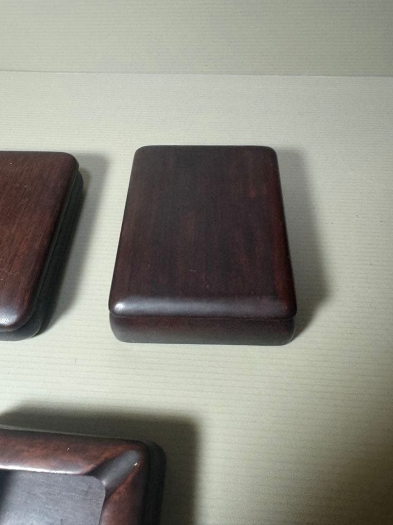 2100  唐木　煎茶盆1客　木箱3客　時代物