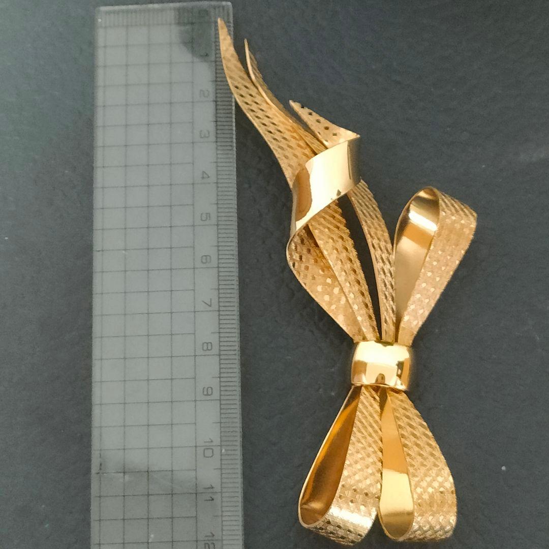 クリスチャンディオール　リボンモチーフ　ブローチ　特大　11cm