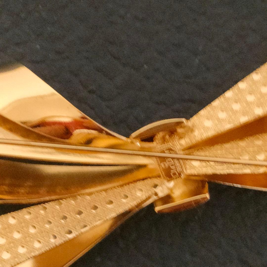 クリスチャンディオール　リボンモチーフ　ブローチ　特大　11cm