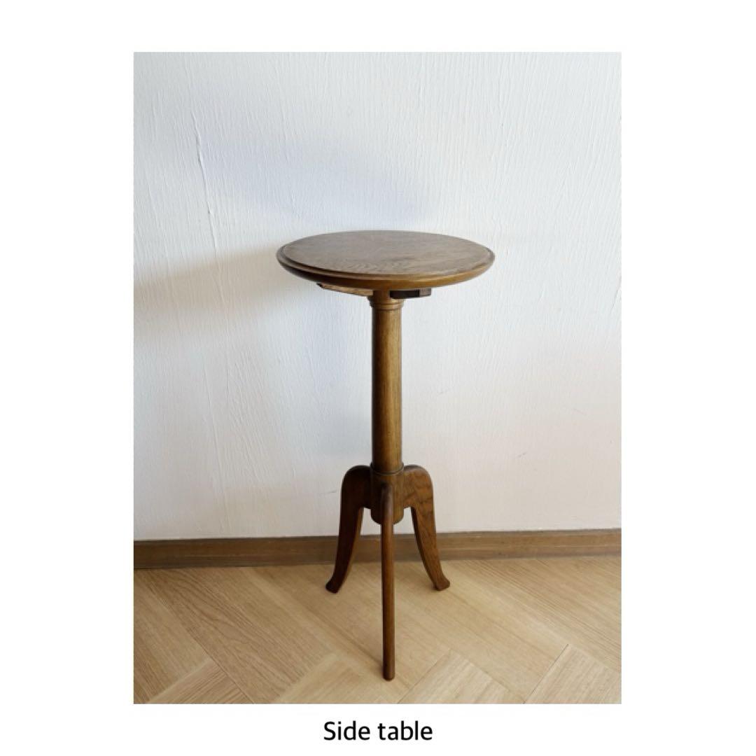 サイドテーブル　旭川家具　木工家具　工芸品　アンティーク　ヴィンテージ　北欧