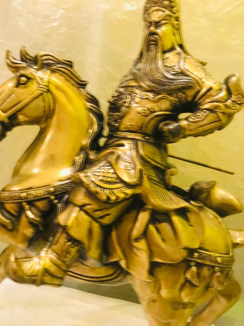 中国 東漢末年 三国志 大型人物「關羽」財神（富の神）銅製品 商売繁盛 交通安全