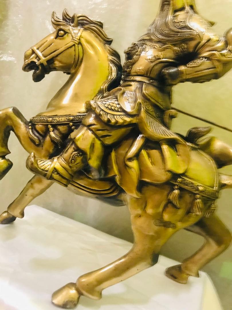 中国 東漢末年 三国志 大型人物「關羽」財神（富の神）銅製品 商売繁盛 交通安全