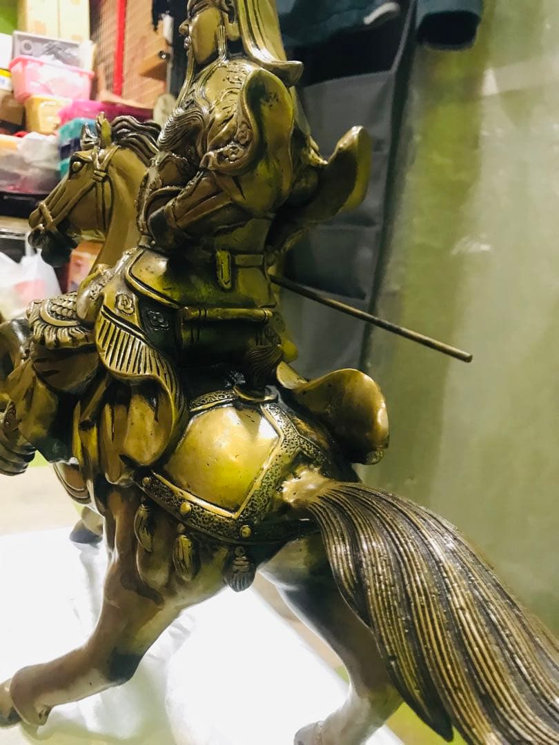 中国 東漢末年 三国志 大型人物「關羽」財神（富の神）銅製品 商売繁盛 交通安全