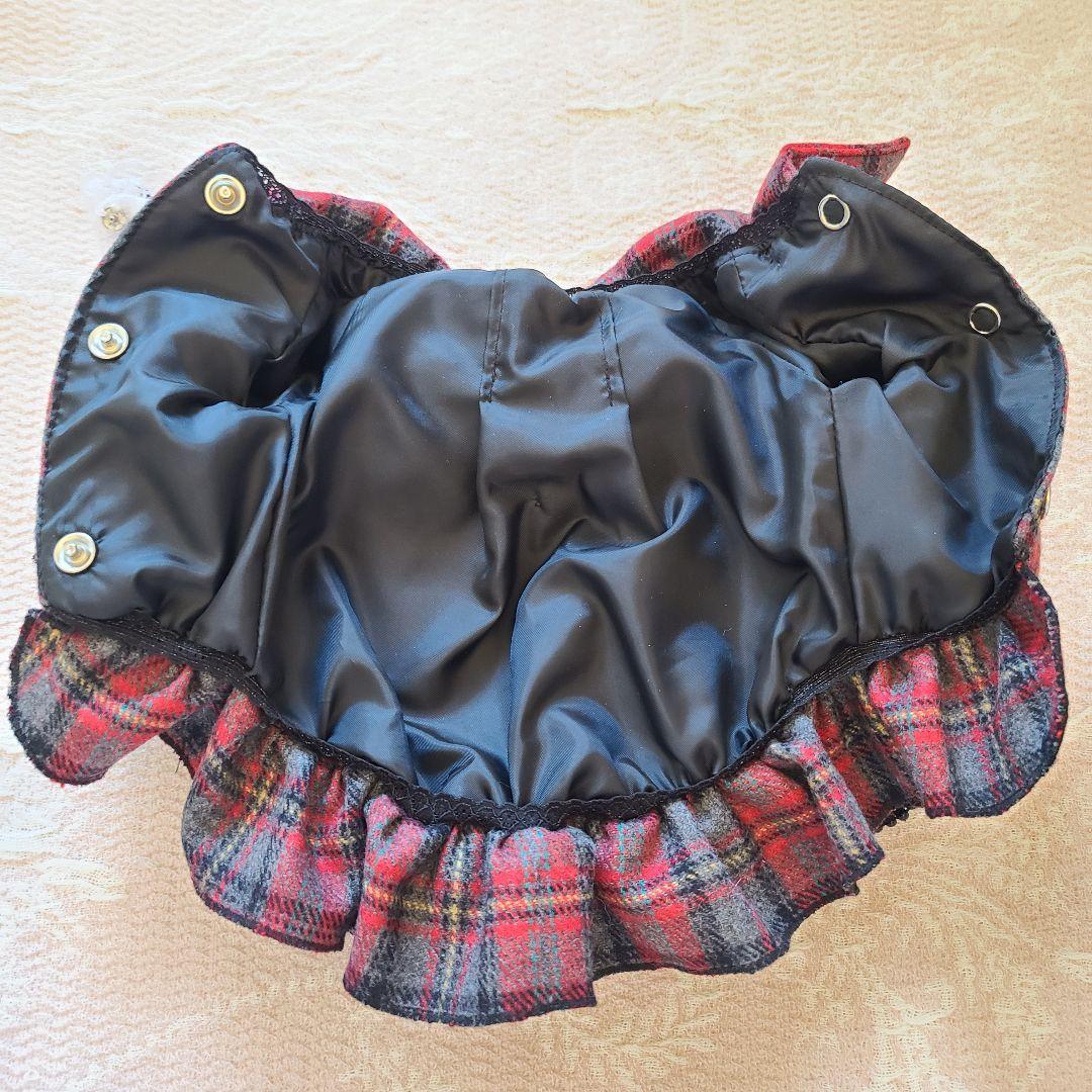 犬服　プルジャム　イングランドウールタータンチェック　コートワンピース