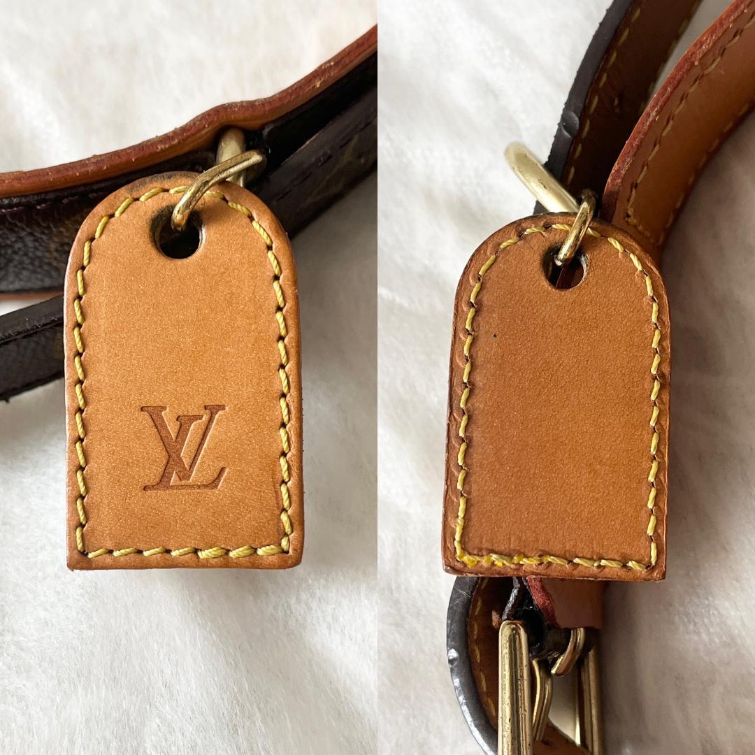 【鑑定済】ルイヴィトン 犬用 首輪 モノグラム 大型犬向け 本革 ペットグッズ