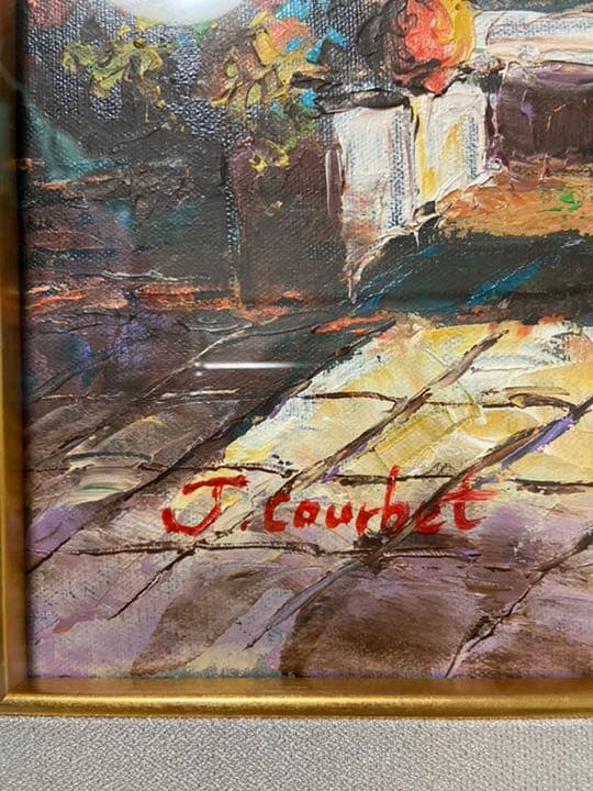 J.クールベ【地中海の眺め】油絵　油彩